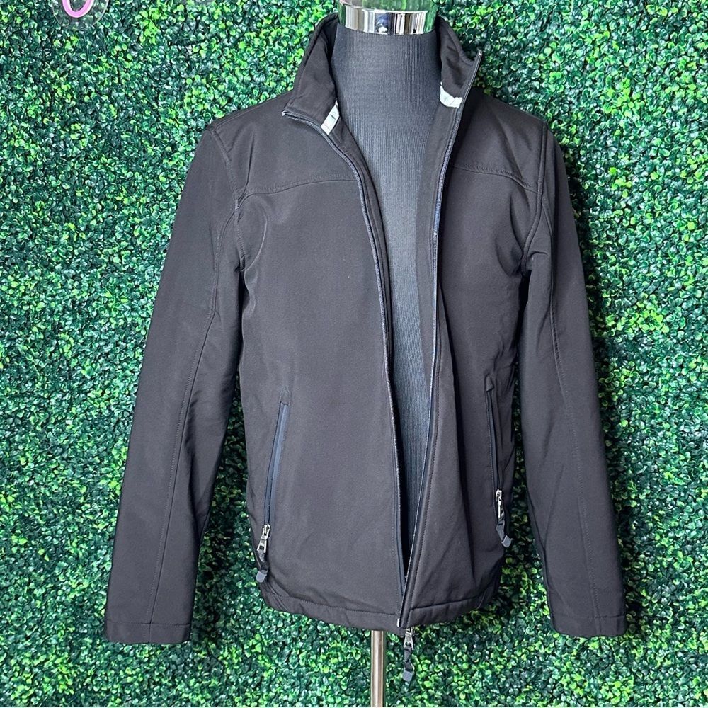 Men’s Guess Black Jacket Rain Poly Casual Sz M
